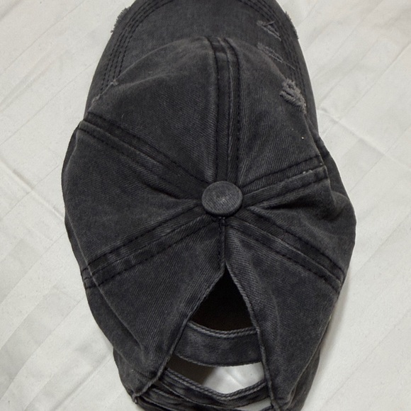 C.C Exclusives Strapback Hat Gray One Size Adjustable Ponytail Criss Cross, NWOT - Picture 2 of 7